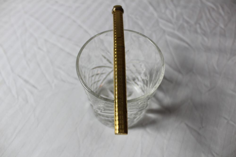 Must de Cartier 18k Gold Plated Vendome Trinity Ball Point Pen